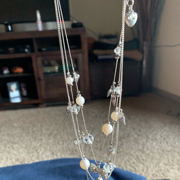 It’s three layer silver necklace with diamonds - Picture 2 of 5